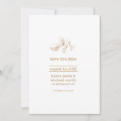 Save The Date Mariage feuille d'or ID655 (Devant)