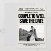 Save The Date Mariage fiançailles Enregistrer la date Dernière h (Devant / Derrière)