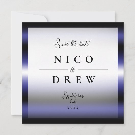 Save The Date Mariage fière en cuir élégant  (Devant)