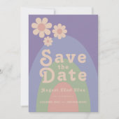 Save The Date Mariage Fleur de Daisy Rétro Moderne (Devant)