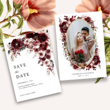 Mariage Fleur de Rose Rouge Burgundy Élégant