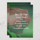 Save The Date Mariage Fleur de Rosier Rouge  (Devant / Derrière)