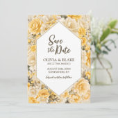 Save The Date Mariage Fleur Jaune (Debout devant)