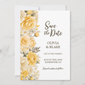 Save The Date Mariage Fleur Jaune (Devant)