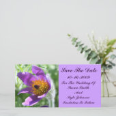 Save The Date Mariage Fleur Pasque Violet Enregistrer La Date (Debout devant)