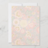 Save The Date Mariage Fleur Pastel Or Rose Tendre Florale Printe (Dos)