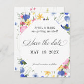 Save The Date Mariage Fleur sauvage (Devant / Derrière)