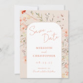 Save The Date Mariage Fleur sauvage Boho (Devant)