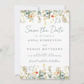 Save The Date Mariage Fleur sauvage Boho (Devant)