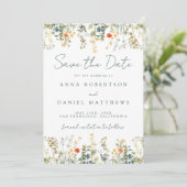 Save The Date Mariage Fleur sauvage Boho (Debout devant)