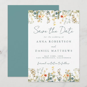 Save The Date Mariage Fleur sauvage Boho