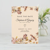 Save The Date Mariage Fleur sauvage Boho d'automne (Debout devant)