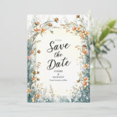 Save The Date Mariage Fleur sauvage de fleurs unique (Debout devant)