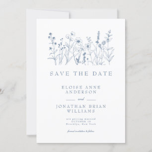 Save The Date Mariage Fleur sauvage de périphérique minimaliste