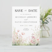 Save The Date Mariage Fleur sauvage Delicate (Debout devant)