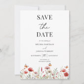 Save The Date Mariage Fleur sauvage Elegant Boho (Devant)