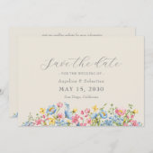 Save The Date Mariage fleur sauvage Enregistrer La Date (Devant / Derrière)