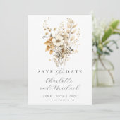Save The Date Mariage fleur sauvage | Ivory Flat Enregistrer La  (Debout devant)