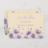 Save The Date Mariage Fleur sauvage Lavender Bloom (Devant / Derrière)