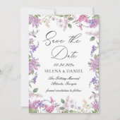 Save The Date Mariage Fleur sauvage Lavender Purple (Devant)