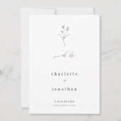Save The Date Mariage Fleur sauvage minimal (Devant)