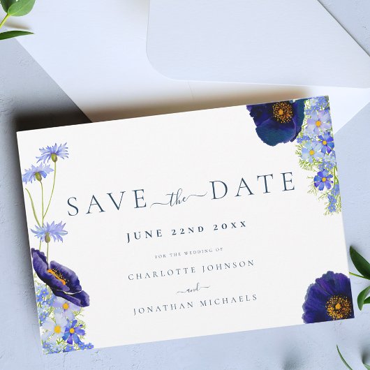 Save The Date Mariage Fleur sauvage moderne