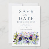 Save The Date Mariage Fleur sauvage moderne (Devant)