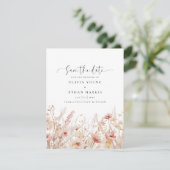 Save The Date Mariage Fleur sauvage rougissant (Debout devant)