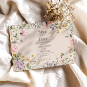 Save The Date Mariage fleur sauvage Rustic Pays
