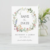 Save The Date Mariage Fleur sauvage rustique (Debout devant)