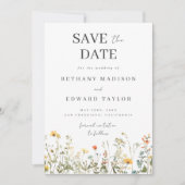 Save The Date Mariage Fleur sauvage Simple Enregistrer La Date (Devant)