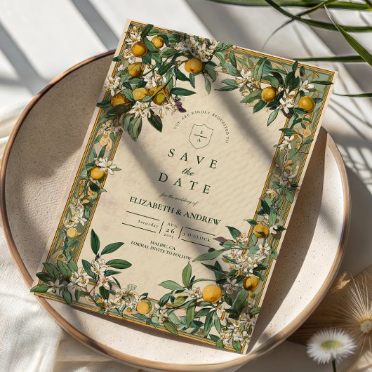 Save The Date Mariage Fleurie de Citron