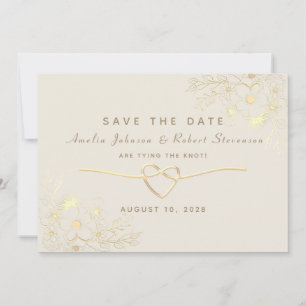 Save The Date Mariage Fleurie Dorée Économisez La Date
