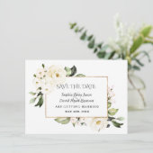 Save The Date Mariage Fleurir Pivoines Roses Blanches (Debout devant)