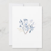 Save The Date Mariage Fleuris Bleu Poussiéreux (Dos)