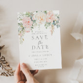 Save The Date Mariage Fleuris Magnifique Blush & Sage