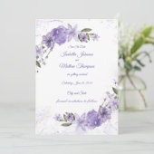 Save The Date Mariage Fleuris Violet (Debout devant)