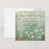 Save The Date Mariage Fleurs de Pissenlit Fantaisie (Devant / Derrière)