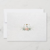 Save The Date Mariage Fleurs de Rose Poussiéreuse Blanc Charme O (Dos)