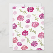 Save The Date Mariage Fleurs de Roses Rose et Violet (Dos)