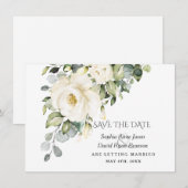 Save The Date Mariage Fleurs de Watercolor Charm Bloom (Devant / Derrière)