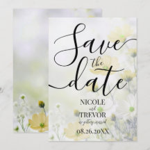 Mariage Fleurs Jaunes Délicates Personnalisées