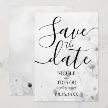 Mariage Fleurs Noir & Blanc Personnalisé