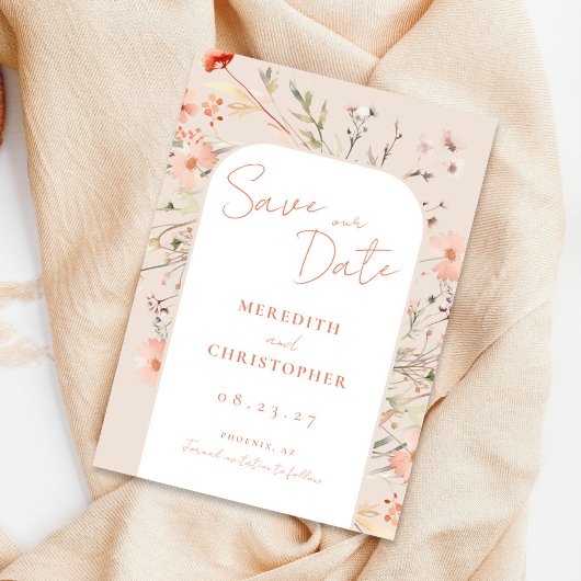 Save The Date Mariage Fleurs Sauvages Bohème