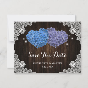 Save The Date Mariage Fleurs Violettes et Bleues