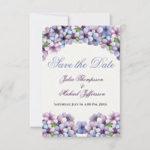 Save The Date Mariage Floral Aquarelle Lilas Poétique Romantique