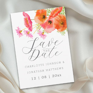 Save The Date Mariage Floral Aquarelle Moderne Bohème Chic