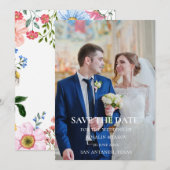 Save The Date Mariage Floral Aquarelle Rustique (Devant / Derrière)