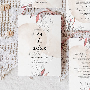 Save The Date Mariage Floral Aquarelle Rustique et Terrien