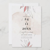 Save The Date Mariage Floral Aquarelle Terne Rustique (Devant)